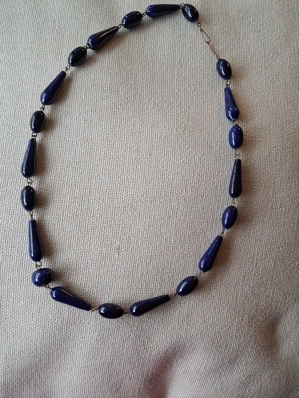 Antique Cobalt Blue Bead Necklace